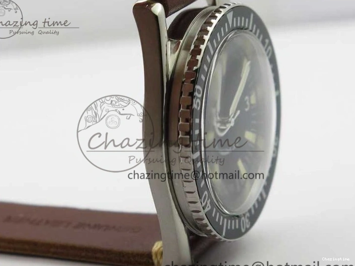 0225 Vintage Seamaster 300 No Date SS B12 Black Dial On Brown Leather Strap A2836 (Free Nylon Strap) Comfortable 7912